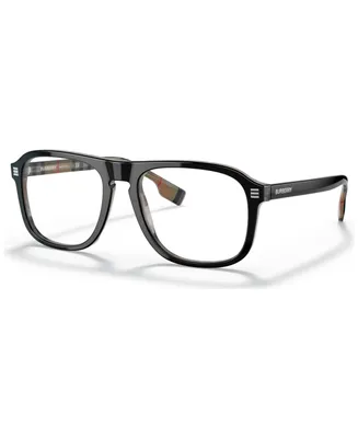 Burberry Men's Rectangle Eyeglasses, BE235054-o - Top Black on Vintage