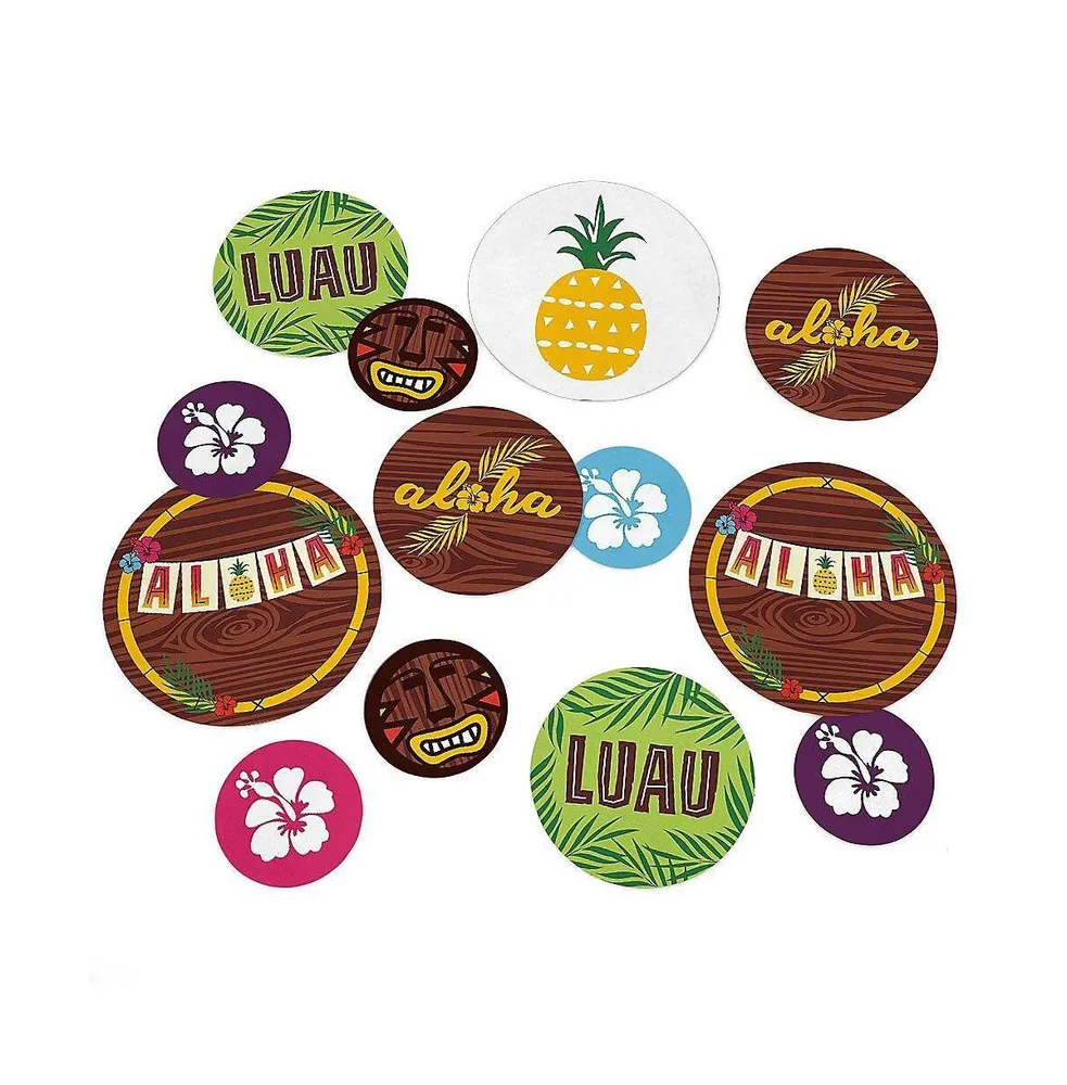 Big Dot of Happiness Tropical Luau - Hawaiian Beach Party Centerpiece  Sticks - Table Toppers - Set of 15