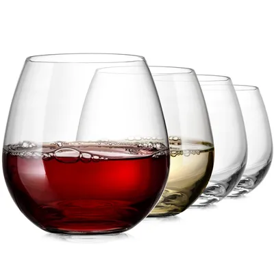 4 Piece Stemless Wine Glasses Set
