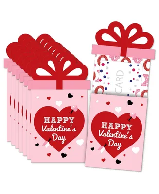 Big Dot of Happiness Conversation Hearts - Valentine's Day Nifty Gifty Card Holders - Set of 8