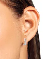 Diamond Swirl Small Hoop Earrings (1/4 ct. t.w.) in Sterling Silver