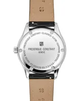 Frederique Constant Women's Swiss Classic Diamond (3/8 ct. t.w.) Black Leather Strap Watch 36mm