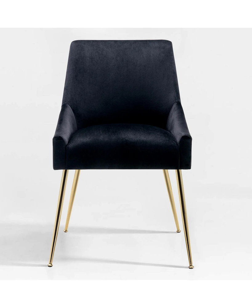 Upholstered Performance Velvet Accent Chair With Metal Leg