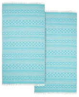 Linum Home Textiles Sea Breeze Pestemal Pack of 2 100% Turkish Cotton Beach Towel