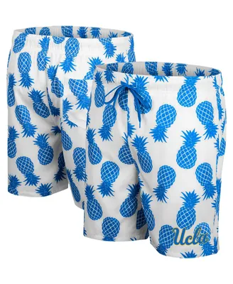 Men's Colosseum White, Blue Ucla Bruins Pineapple Swim Shorts