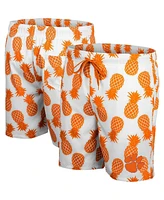 Men's Colosseum White, Orange Clemson Tigers Pineapple Swim Shorts