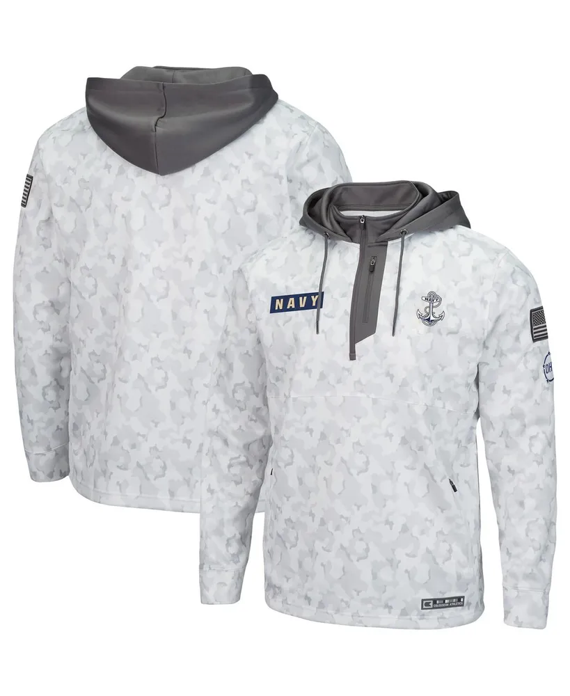 Men's Colosseum Arctic Camo Navy Midshipmen Oht Military-inspired Appreciation Quarter-zip Hoodie