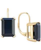 Onyx Leverback Hoop Earrings in 14k Gold-Plated Sterling Silver