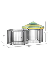Metal Dog Kennel with Door & Removable Cover for Indoor & Outdoor