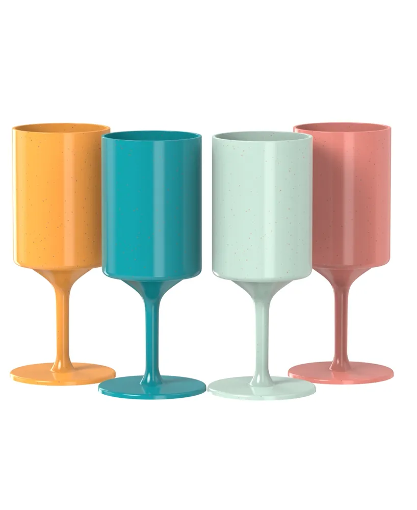 Knork Eco Party Bundle, Party Cup Outdoor Wine Glass, Single, Stem, Orange