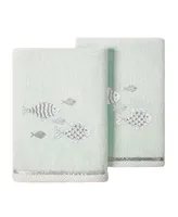 Linum Home Textiles Turkish Cotton Figi Embellished Hand Towel Set, 2 Piece