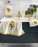 Linum Home Textiles Turkish Cotton Girasol Embellished Fingertip Towel Set, 2 Piece