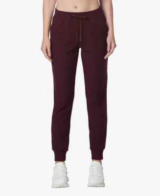 Andrew Marc Sport Women's Brushed Rib Full Length Joggers with Pockets