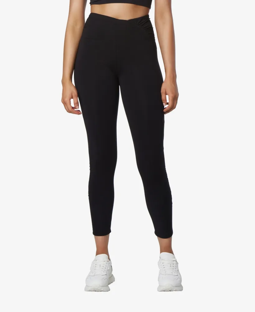 Marc New York Andrew Marc Sport Women's High Rise 7/8 Leggings with Ruching  Pants