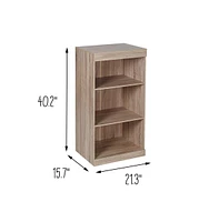 Honey Can Do Freestanding Stackable Shelf Unit with 2 Shelves and Wood Finish