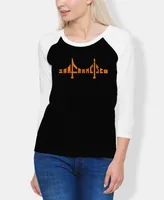 La Pop Art Women's Raglan San Francisco Bridge Word Art T-shirt