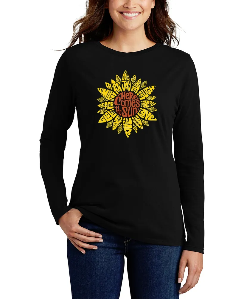 La Pop Art Women's Sunflower Word Long Sleeve T-shirt