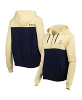 Women's Colosseum Gold and Navy Midshipmen Aidan Half-Zip Hoodie