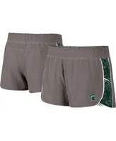 Women's Colosseum Gray and Green Michigan State Spartans Pamela Lined Shorts