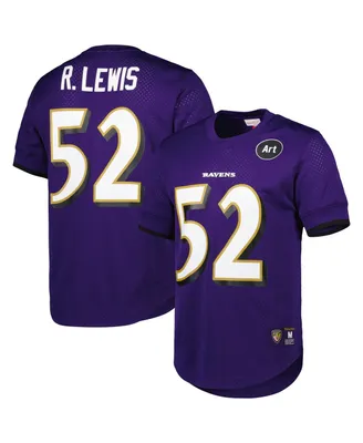 Men's Mitchell & Ness Ray Lewis Purple Baltimore Ravens Retired Player Name and Number Mesh Top