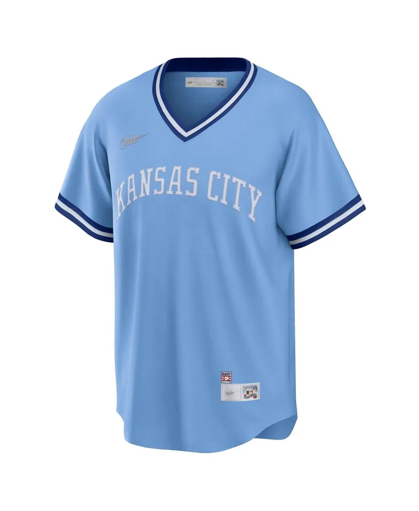 Men's Nike George Brett Light Blue Kansas City Royals Road Cooperstown Collection Player Jersey