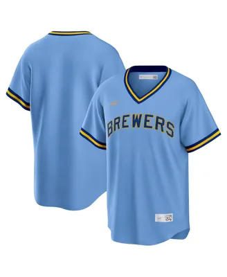 Men's Milwaukee Brewers Nike Royal Cooperstown Collection Logo Franchise  Performance Polo