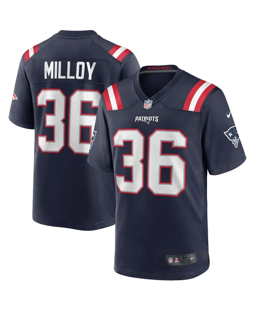 Men's Nike Lawyer Milloy Navy New England Patriots Game Retired Player Jersey