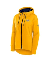 Women's Fanatics Gold Nashville Predators Authentic Pro Rink Full-Zip Hoodie