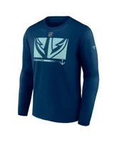 Men's Fanatics Deep Sea Blue Seattle Kraken Authentic Pro Core Collection Secondary Long Sleeve T-shirt