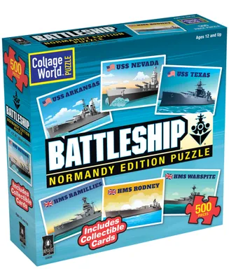 Bepuzzled Collage World Puzzle Battleship Normandy Edition Puzzle Set, 500 Pieces