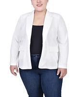 Ny Collection Plus Long Sleeve Scuba Crepe Blazer