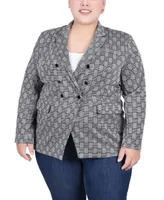 Ny Collection Plus Long Sleeve Double Breasted Blazer