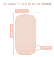 Bublo Baby Baby Bassinet Sheet Set for Boy and Girl, 3 Pack, Universal Fitted for Oval, Hourglass & Rectangle Bassinet Mattress