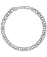 Esquire Men's Jewelry Fancy Curb Link Chain Bracelet 14k Gold-Plated Sterling Silver, Created for Macy's