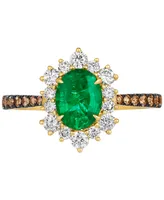 Le Vian Costa Smeralda Emeralds (7/8 ct. t.w.) & Diamond (5/8 ct. t.w.) Halo Ring in 14k Gold