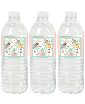 Let's Be Fairies - Fairy Garden Birthday Party Water Bottle Sticker Labels 20 Ct