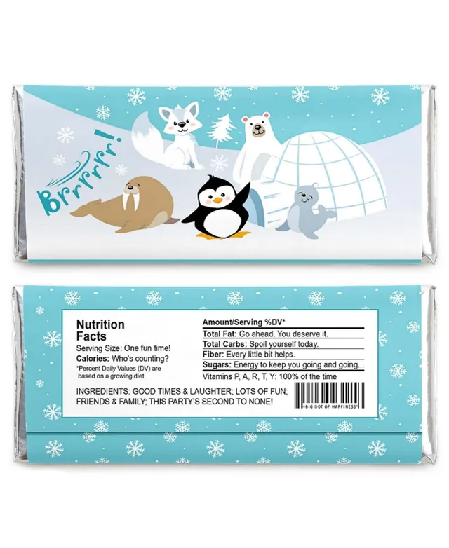 Big Dot Of Happiness Arctic Polar Animals - Candy Bar Wrapper