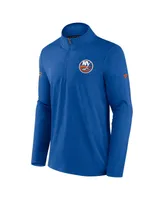 Men's Fanatics Heather Royal New York Islanders Authentic Pro Rink Quarter-zip Jacket