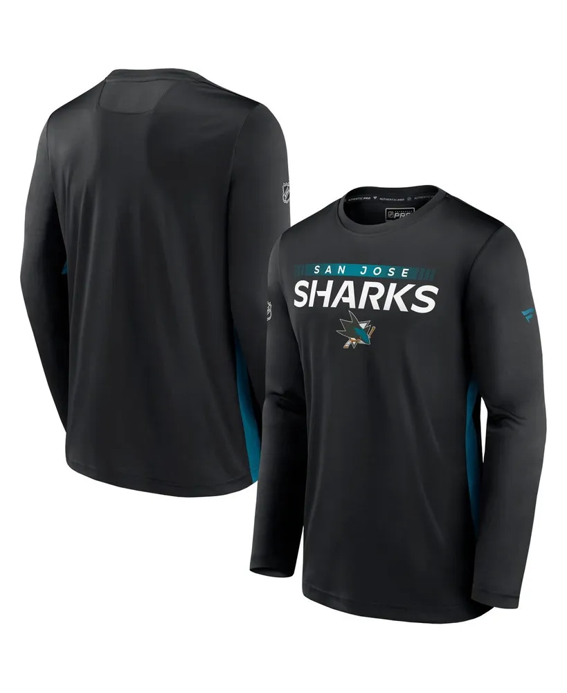 Men's Fanatics Black San Jose Sharks Authentic Pro Rink Performance Long Sleeve T-Shirt