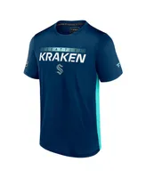 Men's Fanatics Deep Sea Blue, Light Blue Seattle Kraken Authentic Pro Rink Tech T-Shirt