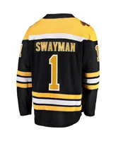 Men's Fanatics Jeremy Swayman Black Boston Bruins 2017/18 Home Breakaway Replica Jersey