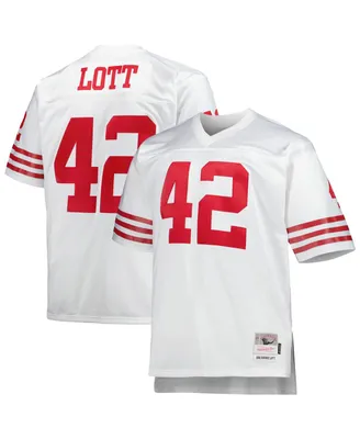 Men's Mitchell & Ness Ronnie Lott White San Francisco 49ers Big and Tall 1990 Retired Player Replica Jersey