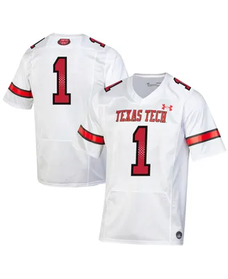 Men's Under Armour #1 White Texas Tech Red Raiders Throwback Replica Jersey
