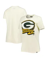 Women's New Era Cream Green Bay Packers Chrome Sideline T-shirt
