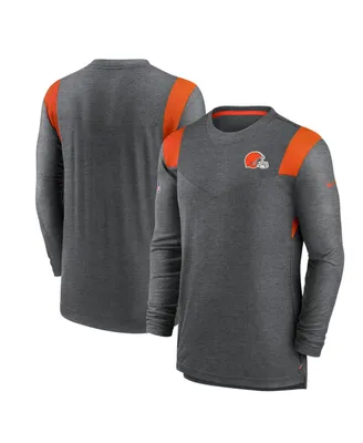 Men's Nike Charcoal Cleveland Browns Sideline Tonal Logo Performance Player Long Sleeve T-shirt
