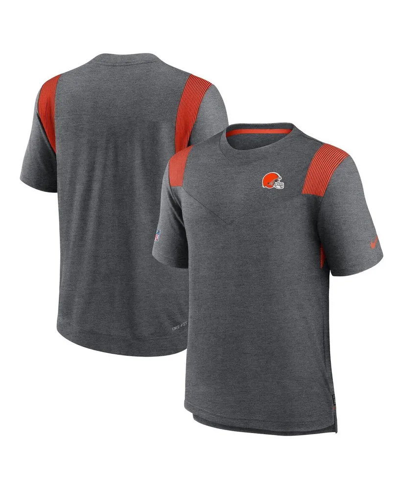 Men's Nike Heather Charcoal Cleveland Browns Sideline Tonal Logo Performance Player T-shirt