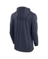 Men's Nike Navy New England Patriots Sideline Pop Performance Pullover Long Sleeve Hoodie T-shirt