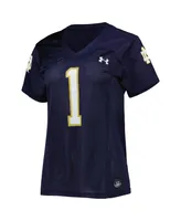 Women's Under Armour #1 Navy Notre Dame Fighting Irish Replica Football Jersey