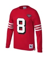 Men's Mitchell & Ness Steve Young Scarlet San Francisco 49ers Retired Player Name and Number Long Sleeve Top