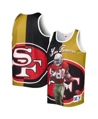 Men's Mitchell & Ness Jerry Rice Black, Gold San Francisco 49ers Retired Player Graphic Tank Top